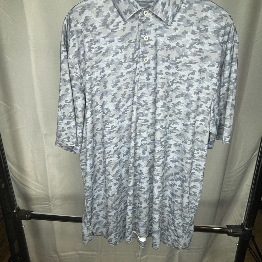 Men's Camouflage Polo Shirt in Gray
